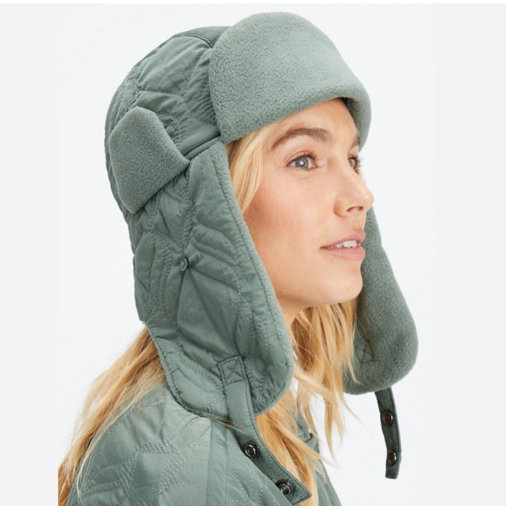 ✨🧊 Fabletics Quilted Aviator Trapper Hat – Ultra-Warm,‎ Stylish & NEW! ❄️✨
